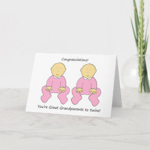 Congratulations Grandparents to twin girls. Card
