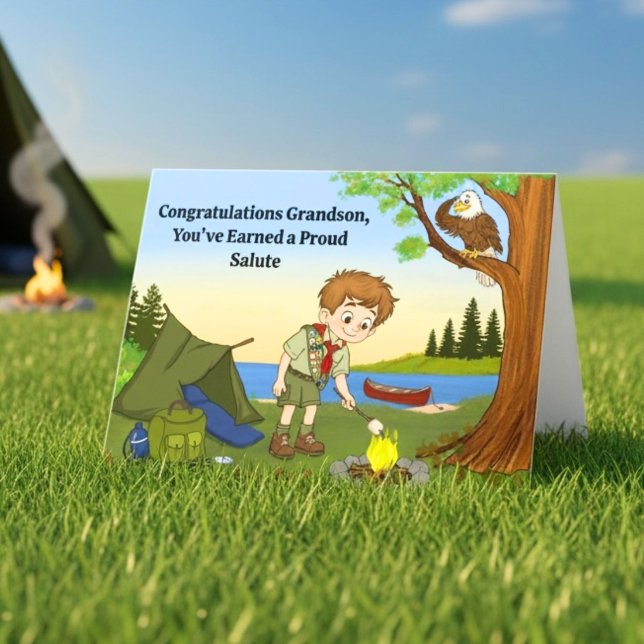 Congratulations Grandson, Proud Scout Card (Creator Uploaded)
