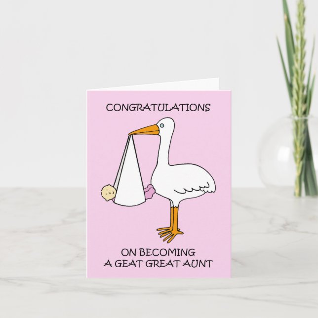 Congratulations Great Great Aunt to Baby Girl Card (Front)