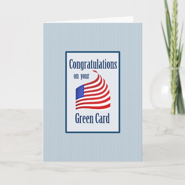 Congratulations Green Card US Flag (Front)