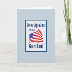 Congratulations Green Card US Flag
