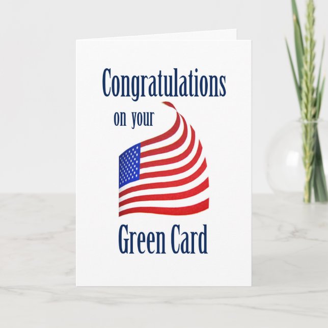 Congratulations Green Card US Flag (Front)