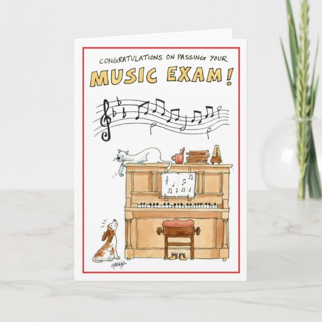Congratulations greeting card - passing music exam (Front)