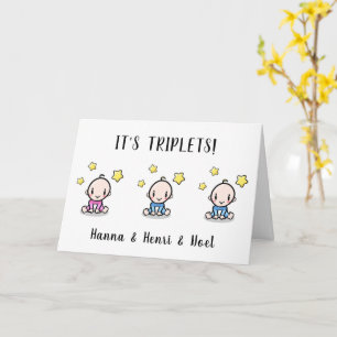 congratulations, greeting card triplets, welcome