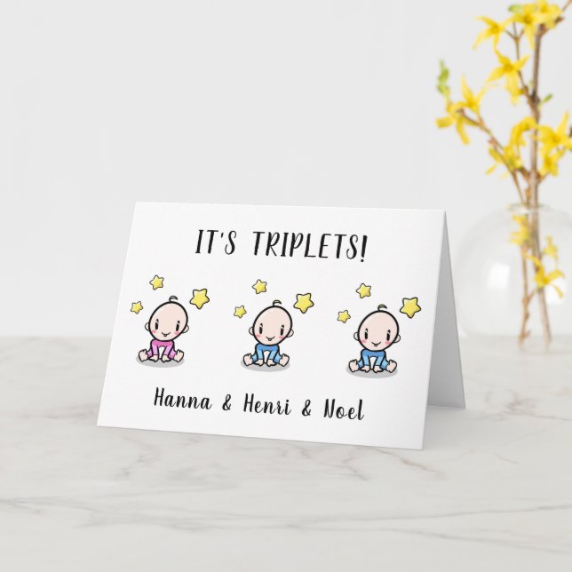 congratulations, greeting card triplets, welcome  (Yellow Flower)