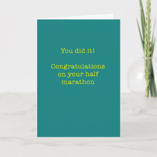 Congratulations Half Marathon Card for Runner