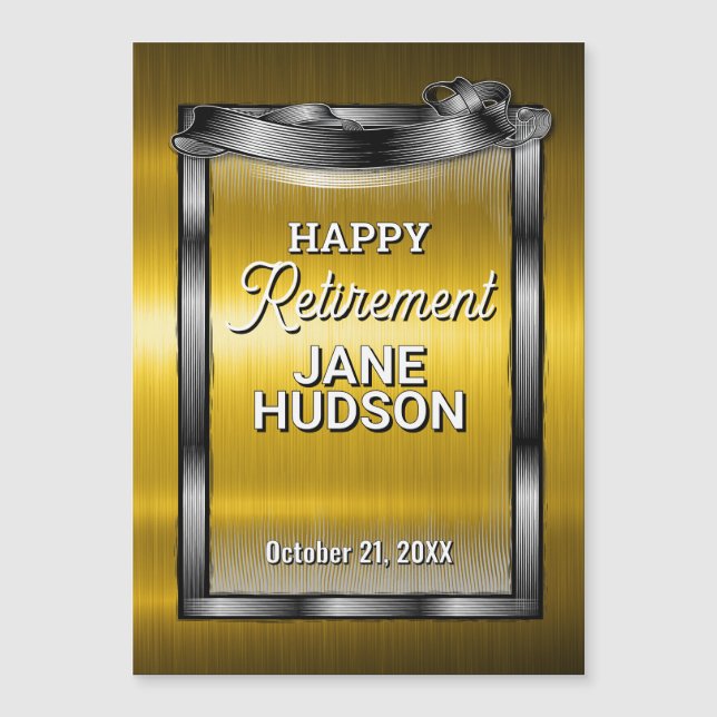 Congratulations Happy Retirement Black and Gold (Front)