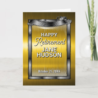 Congratulations Happy Retirement Black and Gold Announcement