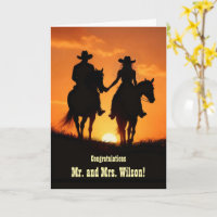 Congratulations Hitched Wedding Country Western