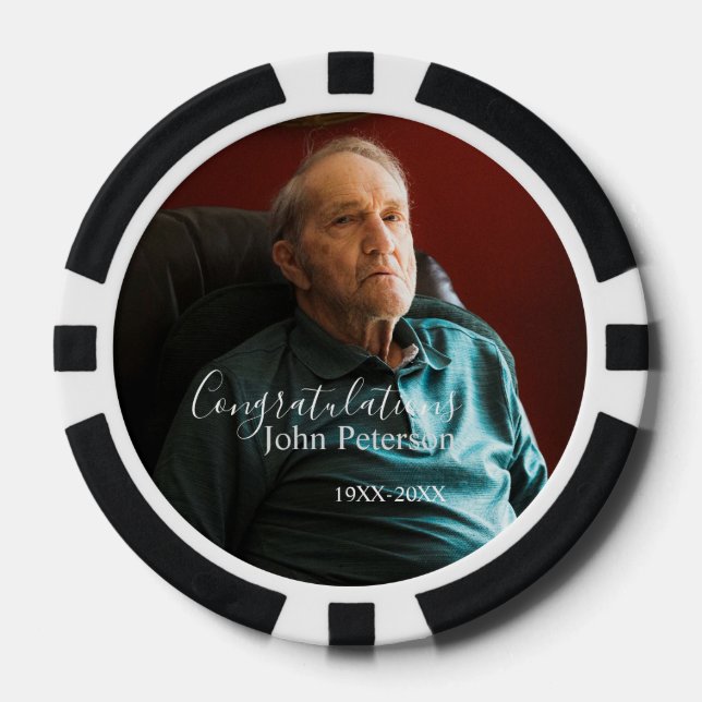 Congratulations home inauguration retirement name  poker chips (Front)
