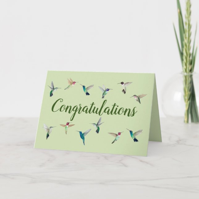Congratulations Hummingbird Card (Front)
