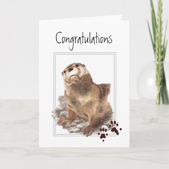 Congratulations I am Proud, Cute Otter Animal Card (Front)