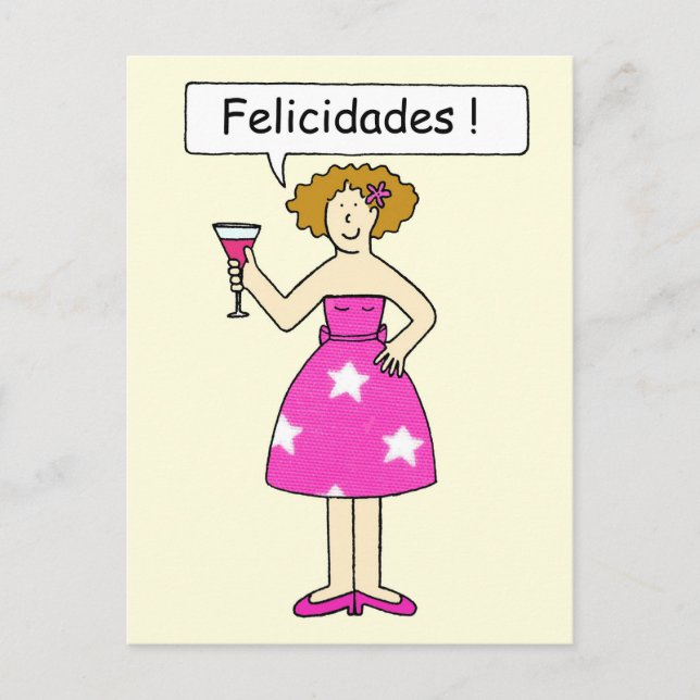 Congratulations in Spanish Felicidades Postcard (Front)