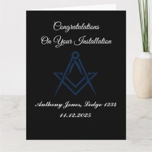 Congratulations Installation Master Mason Thank You Card