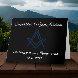 Congratulations Installation Master Mason Thank You Card