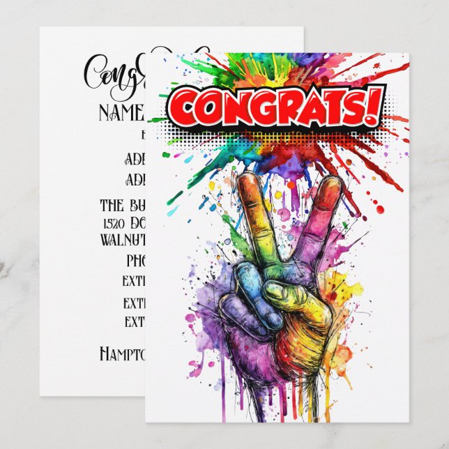 CONGRATULATIONS  INVITATION (Front/Back)