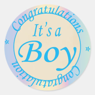 Congratulations, It's a Boy Classic Round Sticker