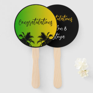 Congratulations Jamaican Wedding or Engagement Hand Fan