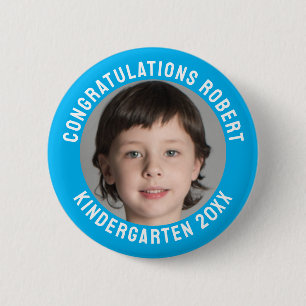 Congratulations Kindergarten Graduate Photo 6 Cm Round Badge