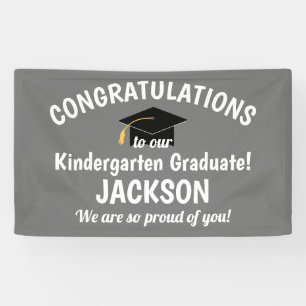 Congratulations Kindergarten Graduation Gray Banner