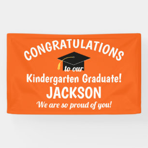 Congratulations Kindergarten Graduation Orange Banner