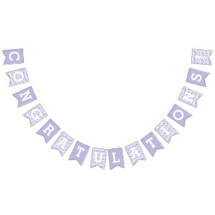 Congratulations Lavender Leaves Pattern Bunting