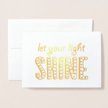 Congratulations - Let Your Light Shine Gold