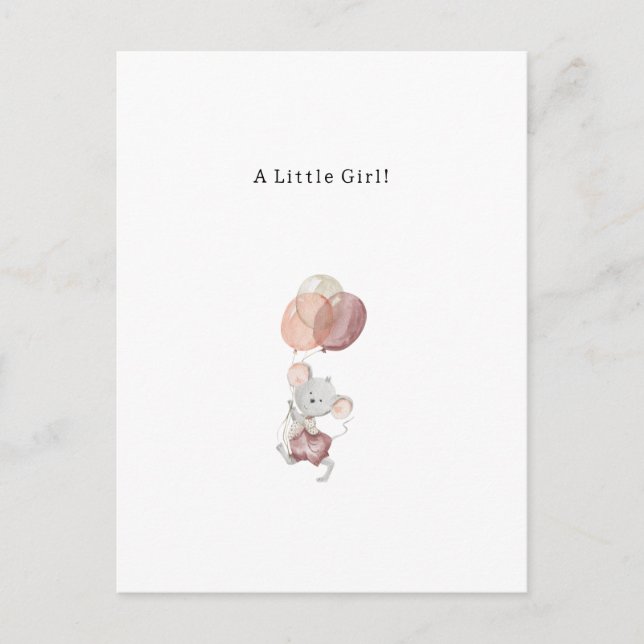 Congratulations Little Mouse New Baby Birth Card (Front)