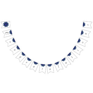 Congratulations Mandala in dark blue Bunting