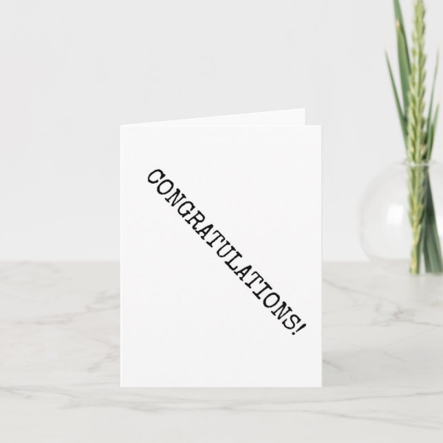 Congratulations, Minimalist, Typography, Text Card (Front)