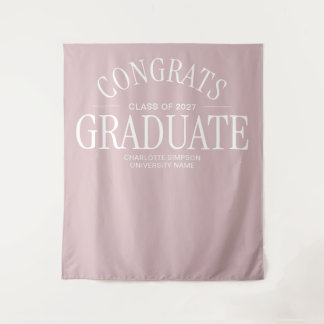 Congratulations Modern Bold Gradutation Blush Tapestry