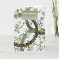 Congratulations Modern Floral Green Vines Card