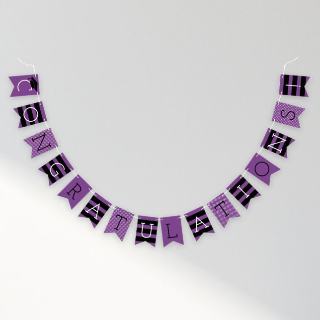 Congratulations Modern Purple Graduation Party Bunting (Creator Uploaded)