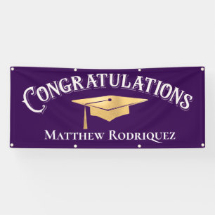Congratulations Modern Simple Purple Graduation Banner