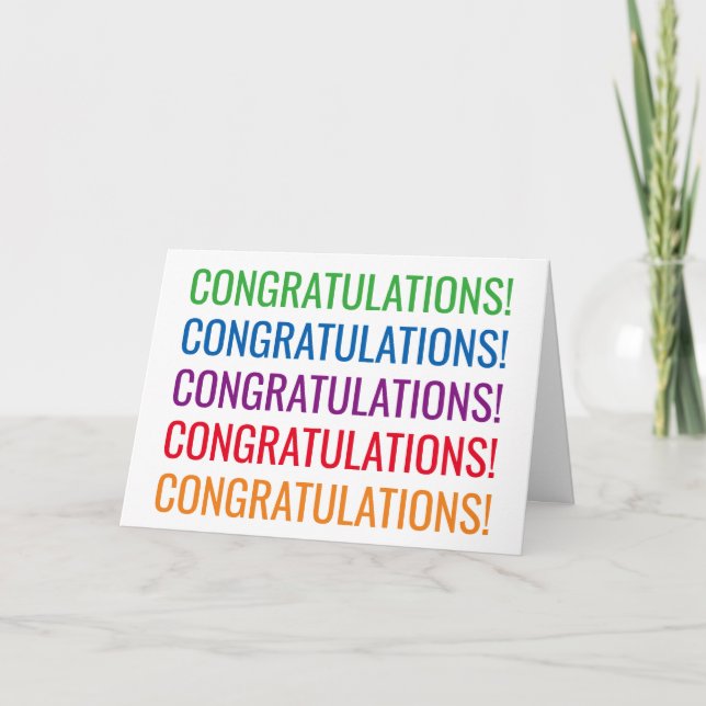 Congratulations modern typography congratulatory card (Front)