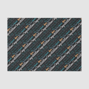 Congratulations Modern Typography Words Tissue Paper