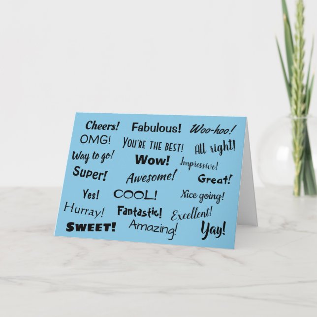 Congratulations Multi-Phrase Typography Card (Front)