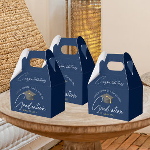 Congratulations Navy Blue 2025 Graduation Party Favour Box