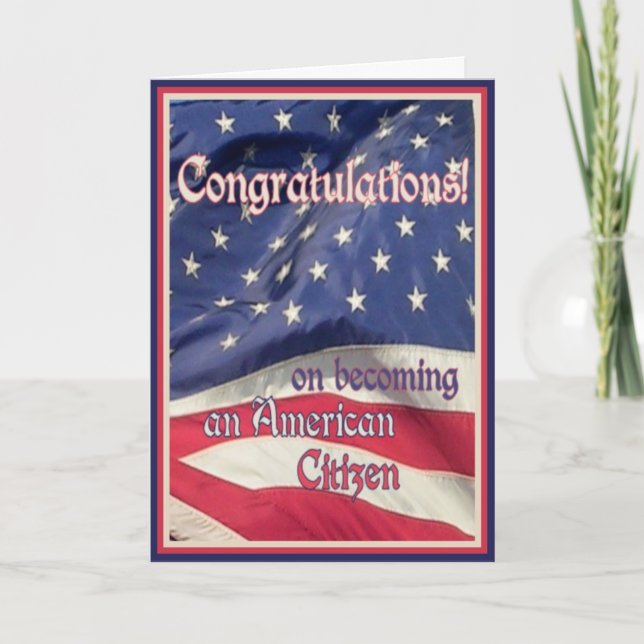 Congratulations-New American Citizen+Flag Card (Front)