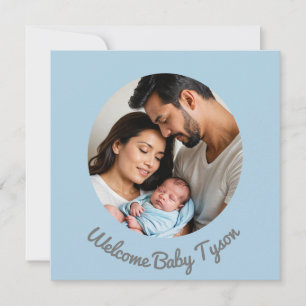 Congratulations new baby boy blue, welcome baby invitation