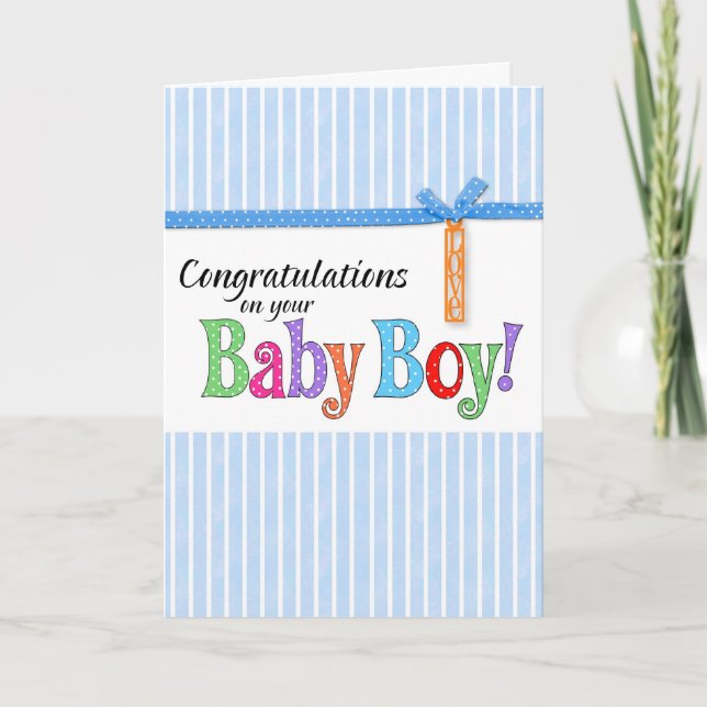 congratulations new baby boy card (Front)