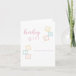 Congratulations New Baby Shower Card Baby Girl