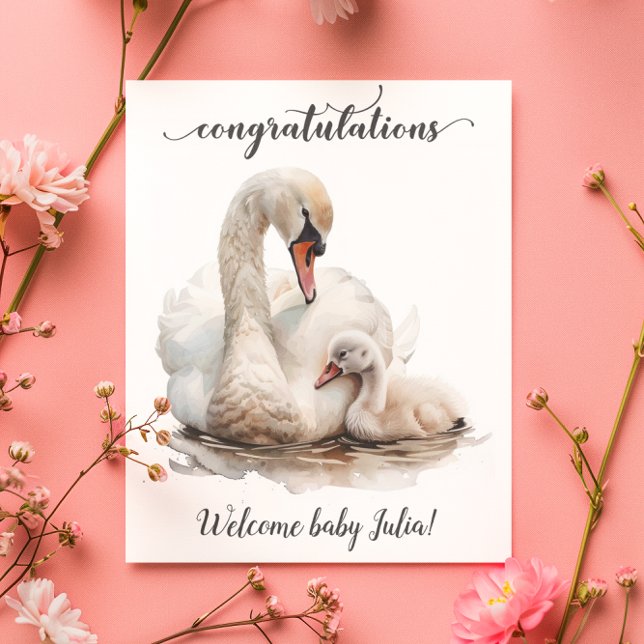 Congratulations New Baby Swan Mother Card (Creator Uploaded)