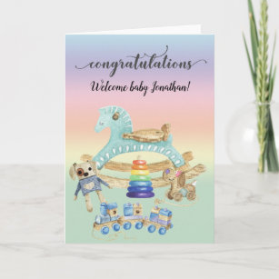 Congratulations New Baby Toys Shower Personalised Card