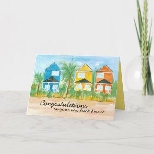 Congratulations New Beach House Real Estate Holiday Card
