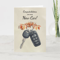 Congratulations New Car Autumn Leaves