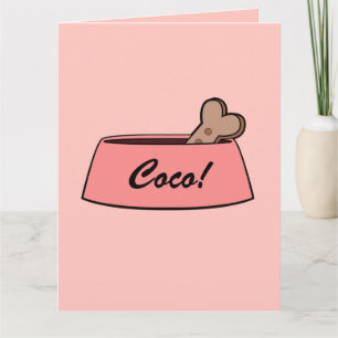Congratulations New Dog Name Customisable Bowl Card