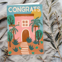 Congratulations New Home Adobe House Cactus Custom