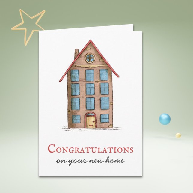 Congratulations New Home Apartment Card (Congratulations on your new home greeting card)