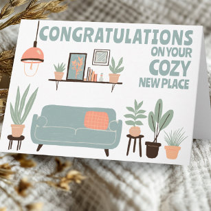 Congratulations New Home Cosy Cute Living Room Card